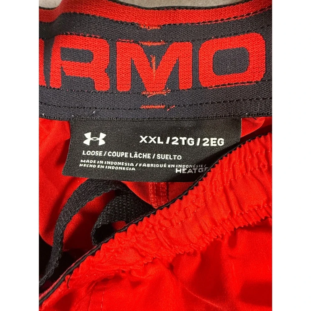 Under Armour Mens XXL Red HeatGear Loose Fit Athletic Training Gym Shorts